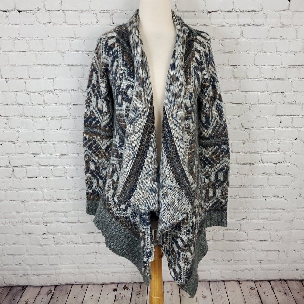 Urban Outfitters Staring at Stars Fair Isle Waterfall Cardigan M - Picture 2 of 8